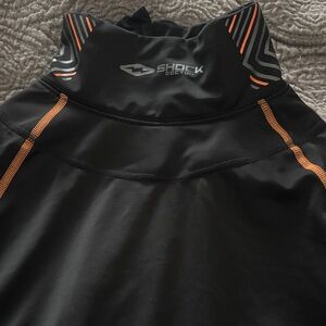 Shock Doctor Men's Black Long Sleeve Shirt with Orange Highlights